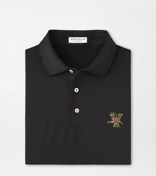 Vermont Solid Performance Jersey Polo in Black