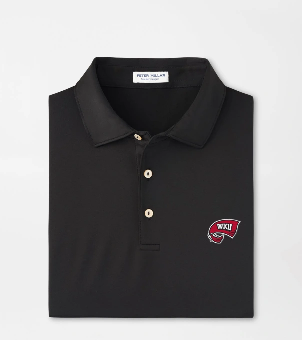 Western Kentucky Solid Performance Jersey Polo in Black