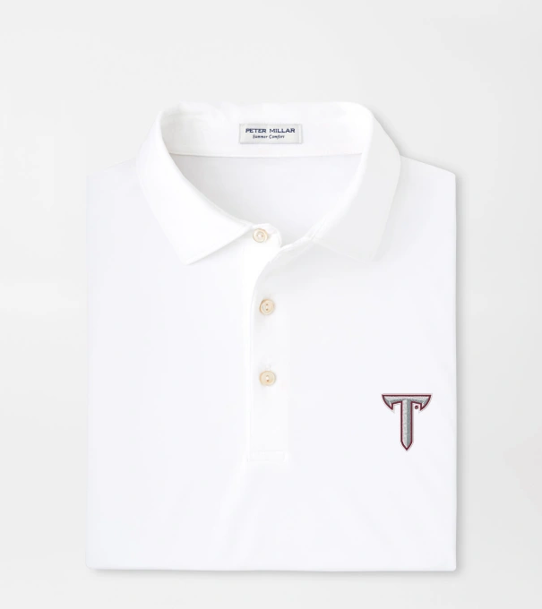 Troy Solid Performance Jersey Polo in White
