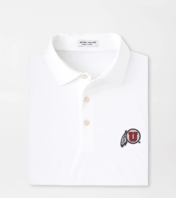 Utah Solid Performance Jersey Polo in White