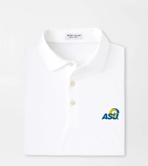 Angelo State University Solid Performance Jersey Polo in White