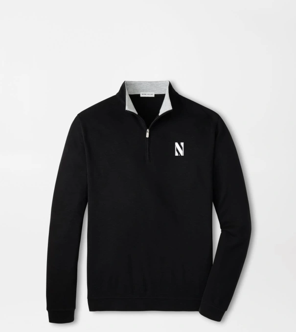 Northwestern Crown Comfort Quarter-Zip Pullover in Black