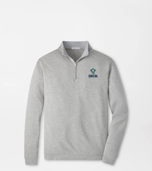 UNCW Crown Comfort Quarter-Zip Pullover in Light Grey