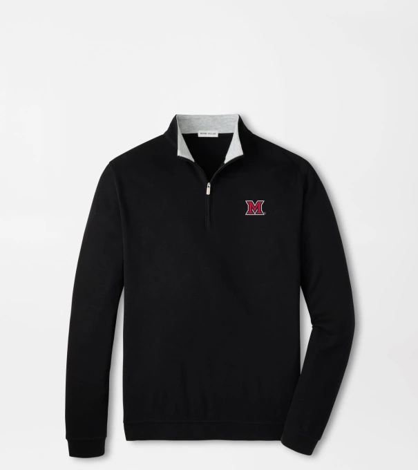 Miami of Ohio Crown Comfort Quarter-Zip Pullover in Black