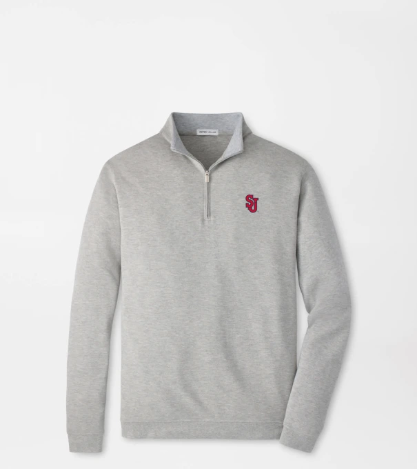 St. Johns University Crown Comfort Quarter-Zip Pullover in Light Grey