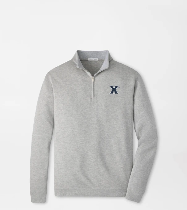 Xavier Crown Comfort Quarter-Zip Pullover in Light Grey