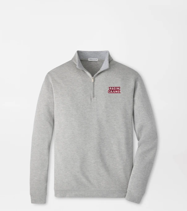 Louisiana at Lafayette Crown Comfort Quarter-Zip Pullover in Light Grey