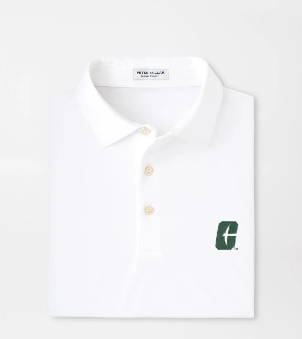 UNC Charlotte Solid Performance Jersey Polo in White