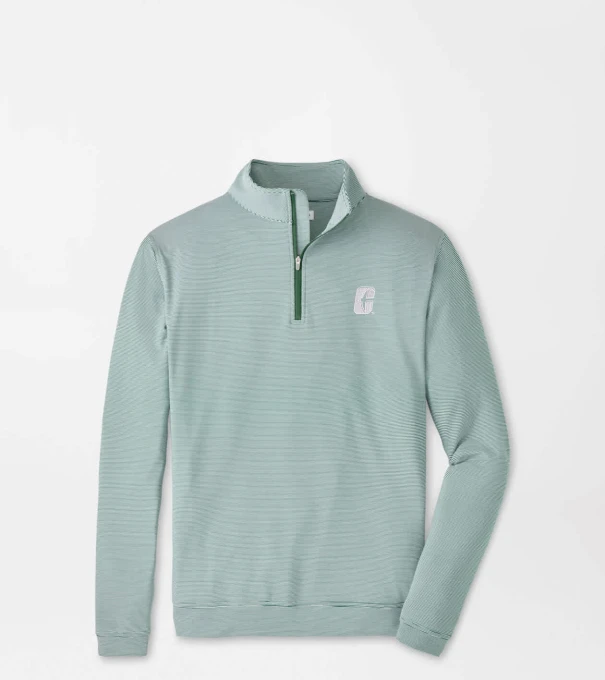 UNC Charlotte Perth Sugar Stripe Performance Quarter-Zip in Green1/White