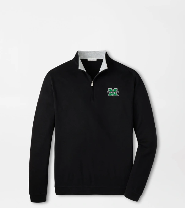 Marshall Crown Comfort Quarter-Zip Pullover in Black