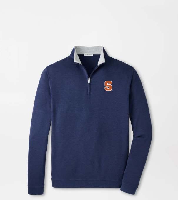 Syracuse Crown Comfort Quarter-Zip Pullover in Navy