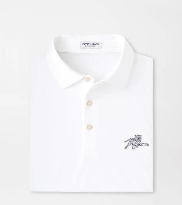 Jackson State Solid Performance Jersey Polo in White