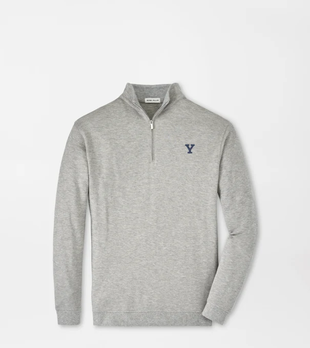 Yale Crown Comfort Quarter-Zip Pullover in Light Grey
