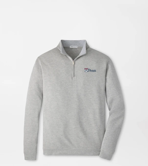UPenn Crown Comfort Quarter-Zip Pullover in Light Grey