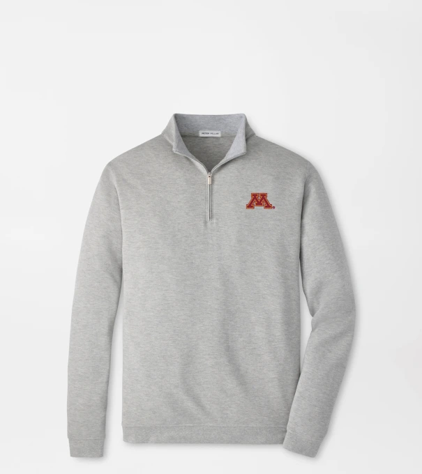 Minnesota Crown Comfort Quarter-Zip Pullover in Light Grey