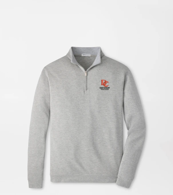 Davidson Crown Comfort Quarter-Zip Pullover in Light Grey