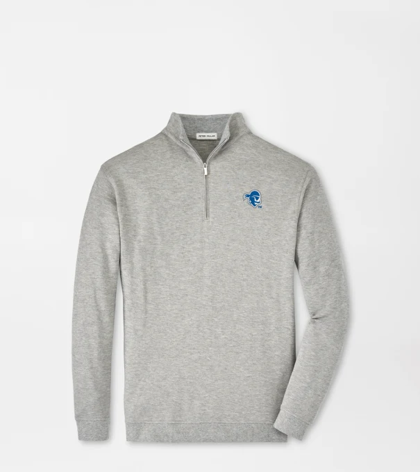 Seton Hall Crown Comfort Quarter-Zip Pullover in Light Grey