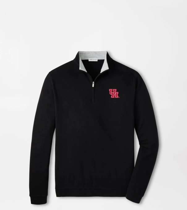 Houston Crown Comfort Quarter-Zip Pullover in Black