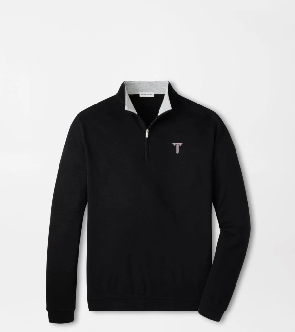 Troy Crown Comfort Quarter-Zip Pullover in Black