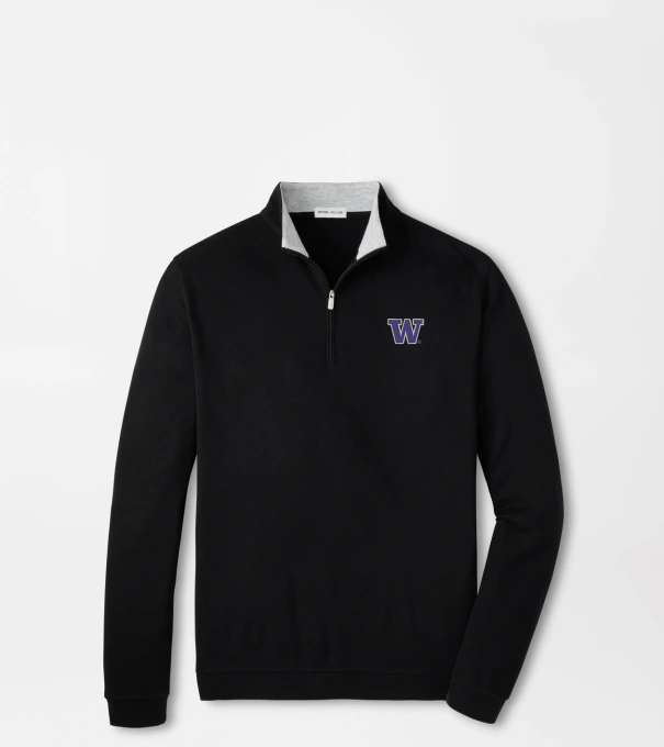 Washington Crown Comfort Quarter-Zip Pullover in Black
