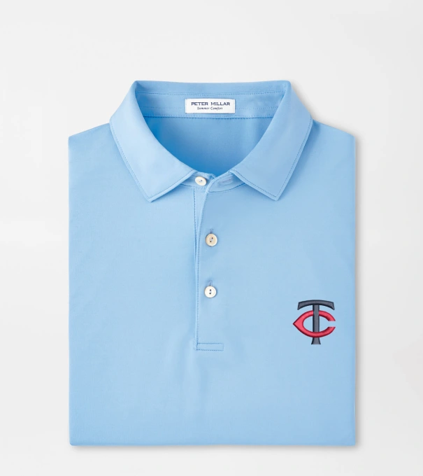 Minnesota Twins Solid Performance Jersey Polo in Cottage Blue