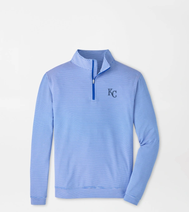 Kansas City Royals Perth Sugar Stripe Performance Quarter-Zip in Blue3/White