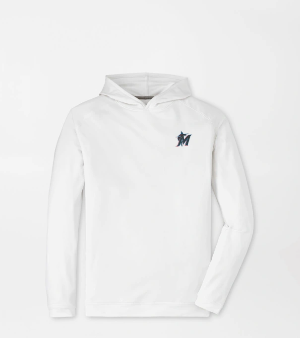 Miami Marlins Pine Performance Hoodie in White