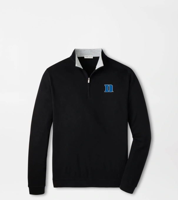 Duke University Crown Comfort Quarter-Zip Pullover in Black