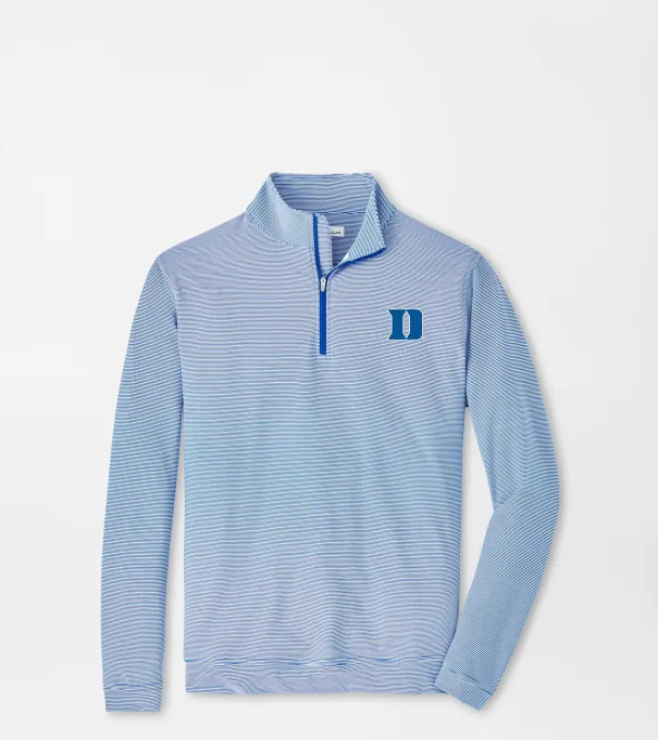 Duke University Perth Sugar Stripe Performance Quarter-Zip in Blue3/White