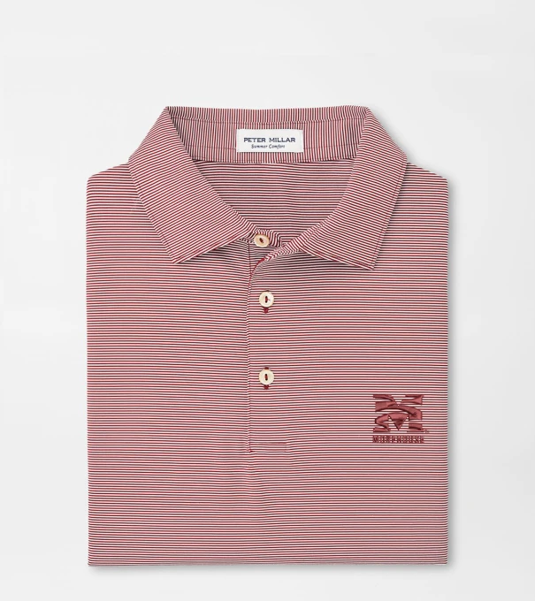 Morehouse College Jubilee Stripe Performance Polo in Maroon2