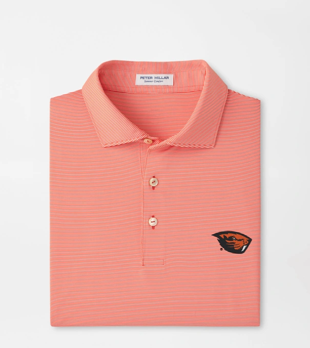 Oregon State Jubilee Stripe Performance Polo in Orange6