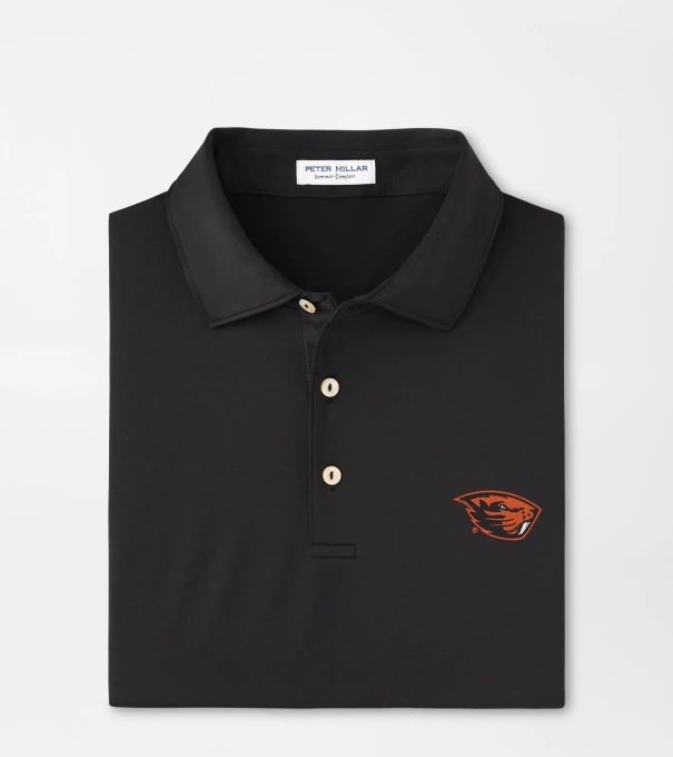 Oregon State Solid Performance Jersey Polo in Black