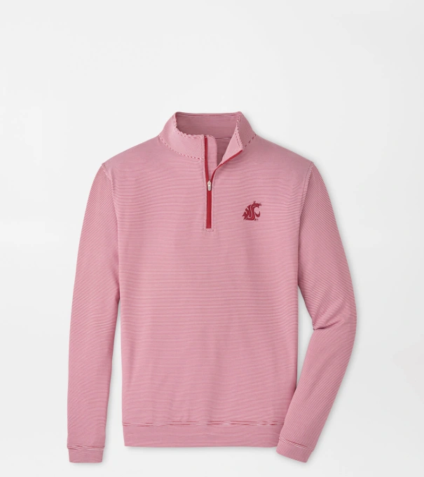 Washington State Perth Sugar Stripe Performance Quarter-Zip in Crimson1/White