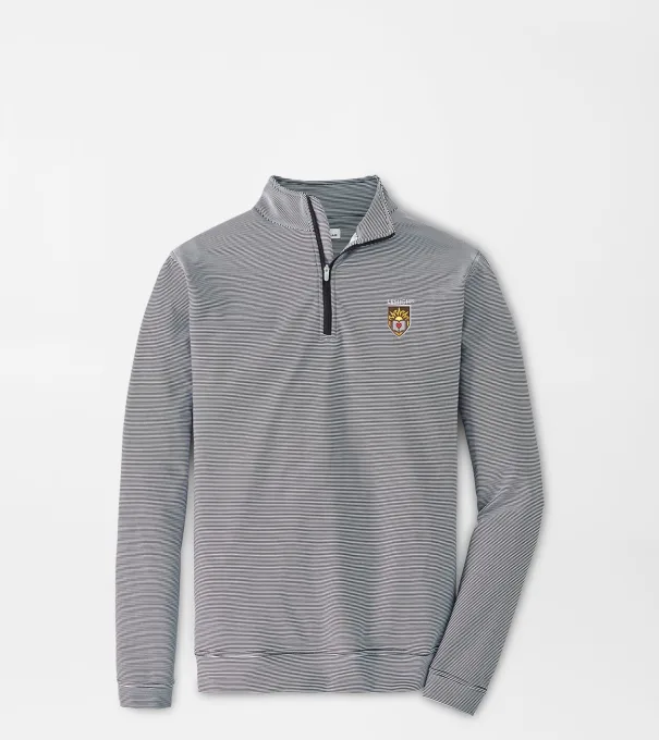 Lehigh Perth Sugar Stripe Performance Quarter-Zip in Black/White