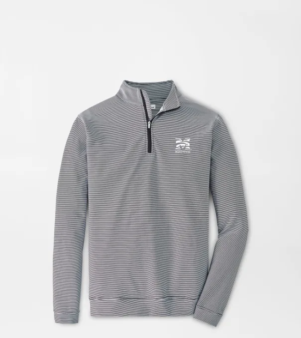 Morehouse College Perth Sugar Stripe Performance Quarter-Zip in Black/White
