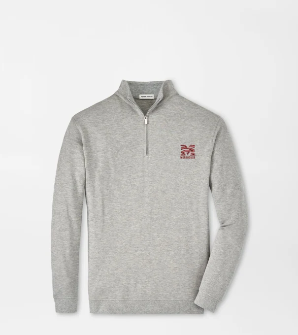 Morehouse College Crown Comfort Quarter-Zip Pullover in Light Grey