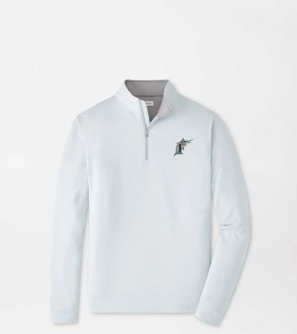Cooperstown Miami Marlins Perth Performance Quarter-Zip in British Grey