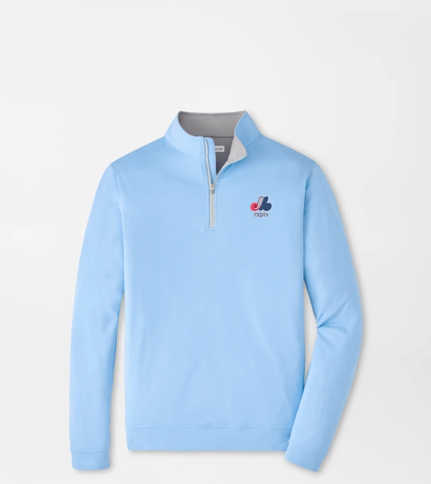 Cooperstown Montreal Expos Perth Performance Quarter-Zip in Cottage Blue