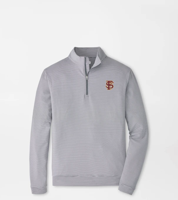 Florida State Perth Sugar Stripe Performance Quarter-Zip in Iron/White