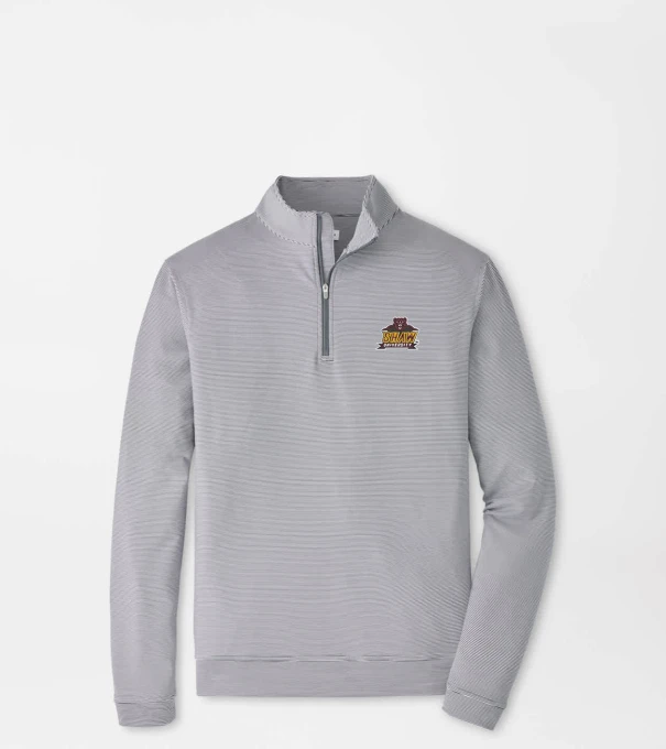 Shaw University Perth Sugar Stripe Performance Quarter-Zip in Iron/White