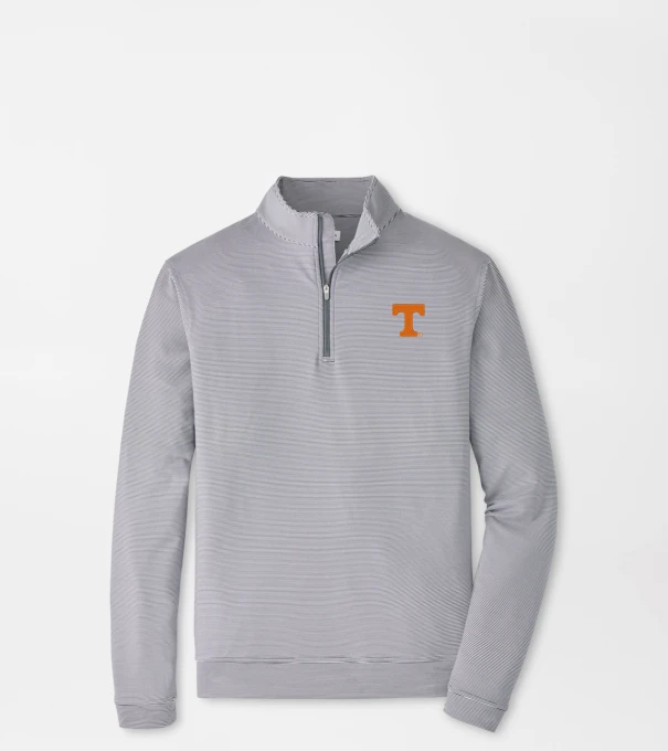 Tennessee Perth Sugar Stripe Performance Quarter-Zip in Iron/White