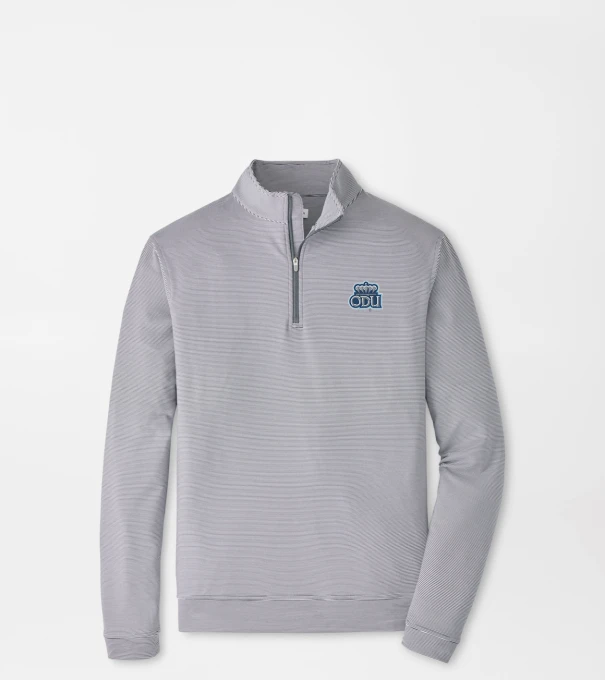 Old Dominion University Perth Sugar Stripe Performance Quarter-Zip in Iron/White