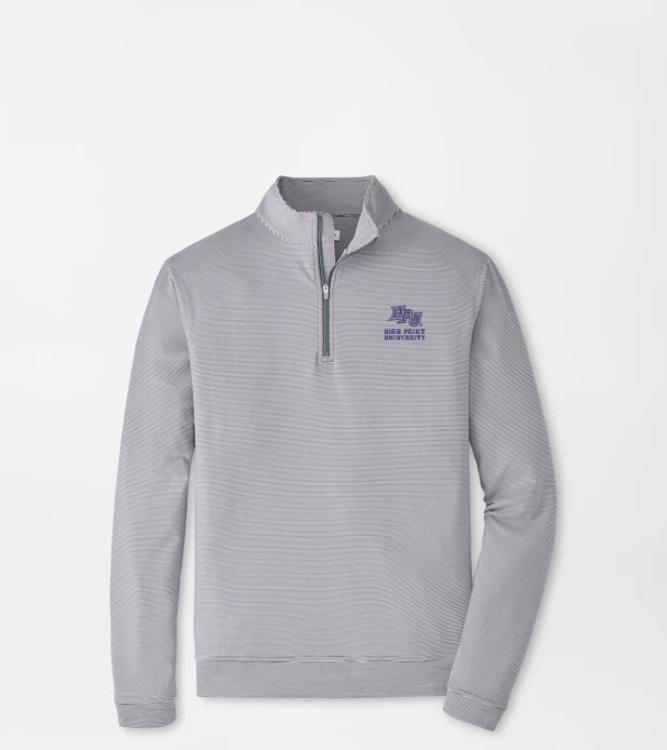 High Point University Perth Sugar Stripe Performance Quarter-Zip in Iron/White