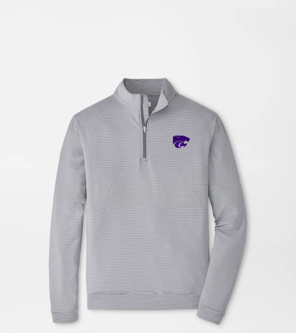 Kansas State Perth Sugar Stripe Performance Quarter-Zip in Iron/White
