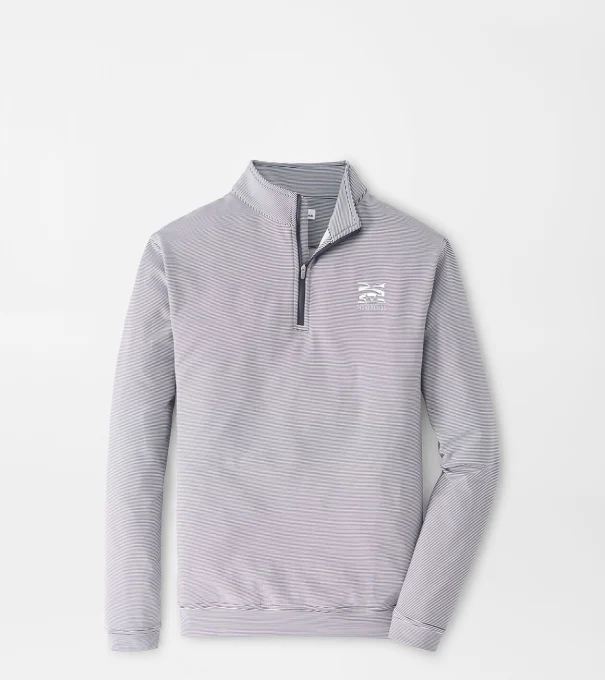 Morehouse College Perth Sugar Stripe Performance Quarter-Zip in Iron/White