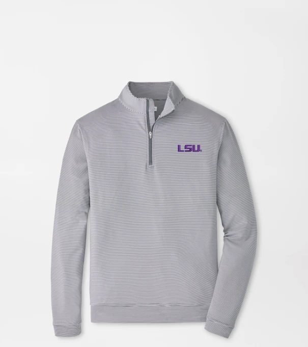 LSU Perth Sugar Stripe Performance Quarter-Zip in Iron/White