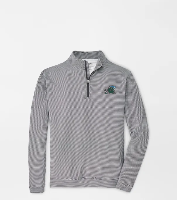 Tulane Green Wave Perth Sugar Stripe Performance Quarter-Zip in Iron/White