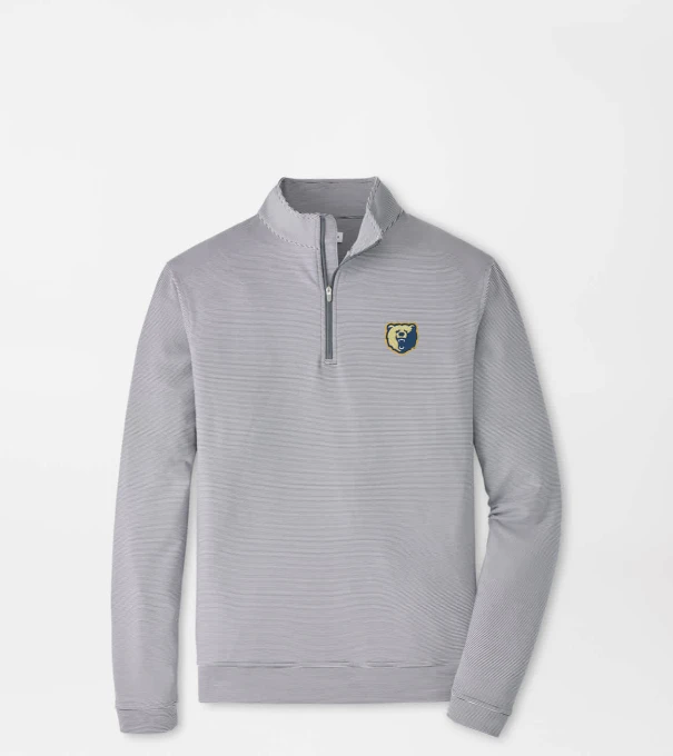 Morgan State Perth Sugar Stripe Performance Quarter-Zip in Iron/White