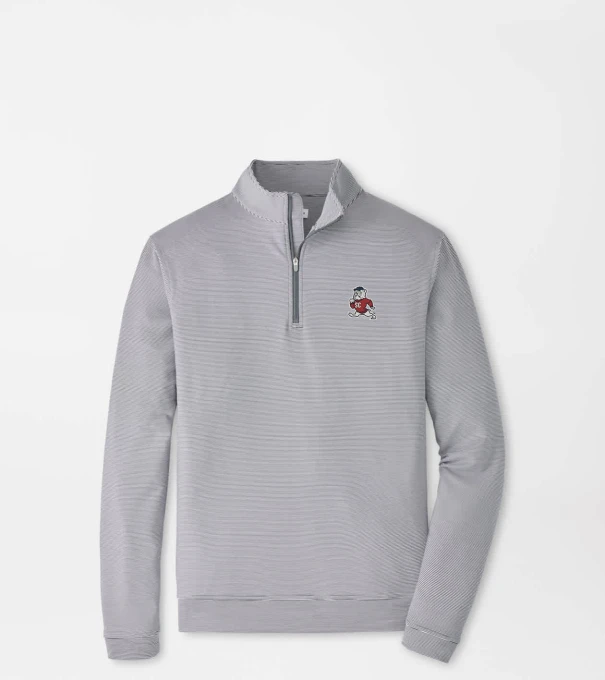 SC State Perth Sugar Stripe Performance Quarter-Zip in Iron/White