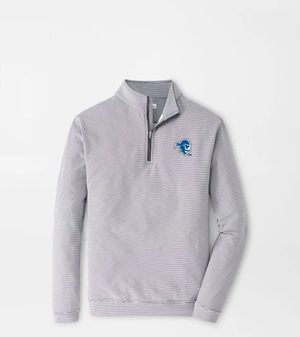 Seton Hall Perth Sugar Stripe Performance Quarter-Zip in Iron/White